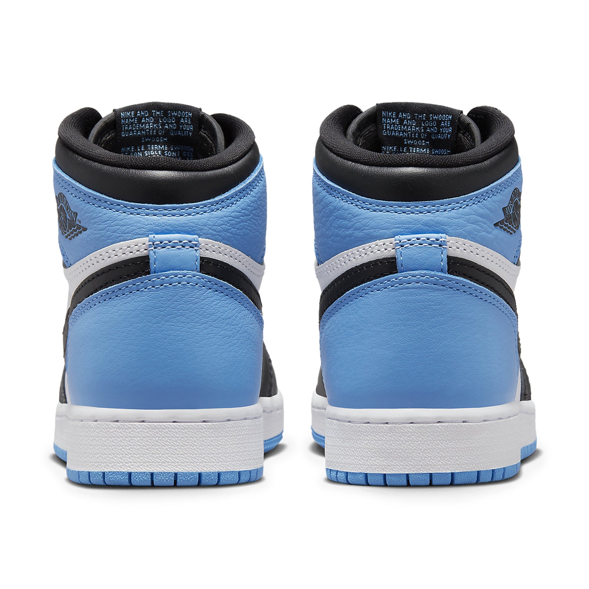 Back view Air Jordan 1 Retro High OG UNC Toe (GS) of FD1437-400